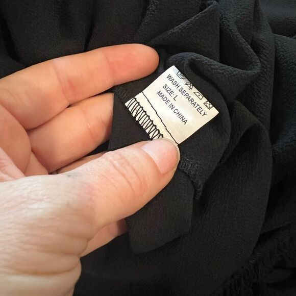 Long Sleeve Round Neck Ruffles Wrap Dresses Party Dress - Picture 10 of 10